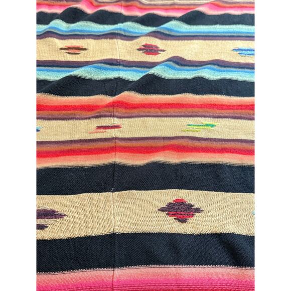 Ralph Lauren Blue Label knitted Poncho Women M/L Multicolor Aztec Indian Western - Picture 7 of 12